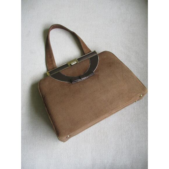 Vintage 1970s Brown Suede Leather Life Stride Purse - Picture 2 of 10